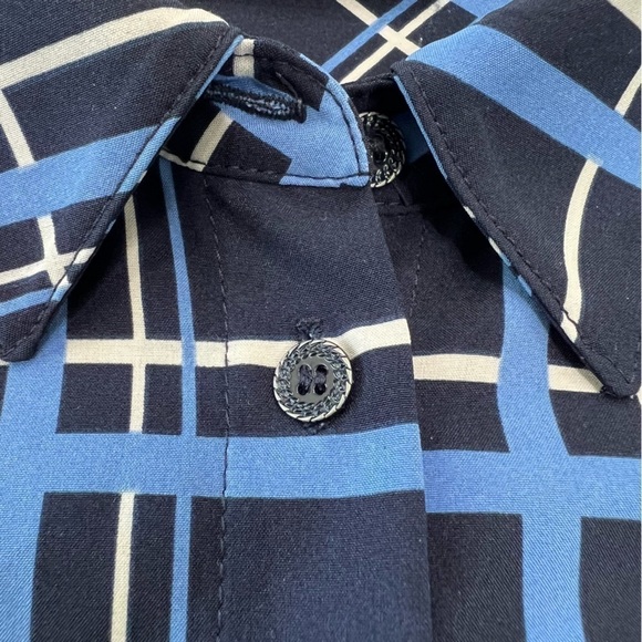 Susan Graver Button Down Printed Stretch Woven Top/Tunic QVC Size Small - Picture 7 of 9